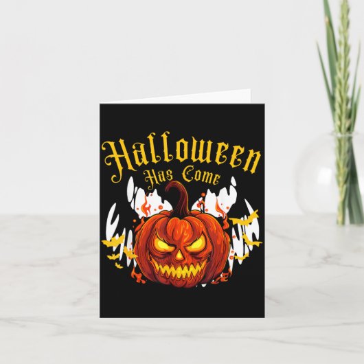 Carte Citrouille d'Halloween effrayante (Devant)