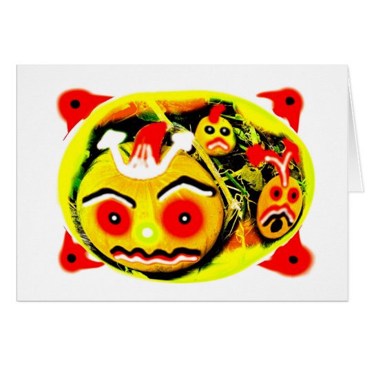 Carte citrouille d'Halloween effrayante (Devant horizontal)