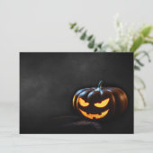 Carte Citrouille d'Halloween Jack-O-Lantern Éffrayant (Debout devant)
