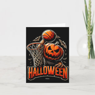 Carte Citrouille d'Halloween jouant au baseball