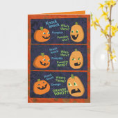Carte Citrouille d'Halloween Knock-Knock (Fleur jaune)