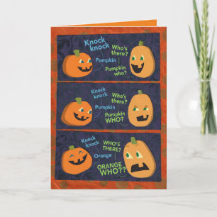 Carte Citrouille d'Halloween Knock-Knock