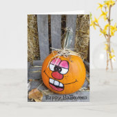 Carte citrouille d'Halloween peint (Fleur jaune)