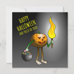 Carte Citrouille d'Halloween pour aller chercher des fri