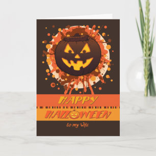 Carte Citrouille d'Halloween pour femme - Humour Grunge 