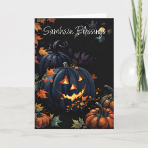 Carte Citrouille d'Halloween Samhain Night Pagan Bénédic