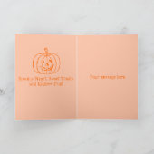 Carte Citrouille d'Halloween sous la lune et les étoiles (Intérieur)