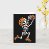 Carte Citrouille d'Halloween squelette de football améri (Fleur jaune)