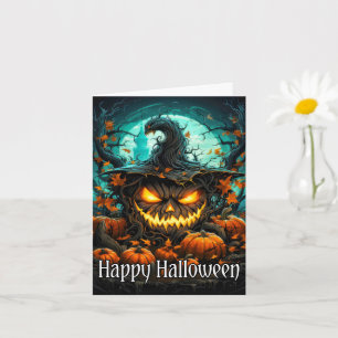 Carte Citrouille d'Halloween super Éffrayant