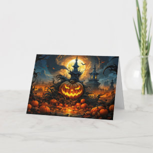 Carte Citrouille d'horreur d'Halloween glacé