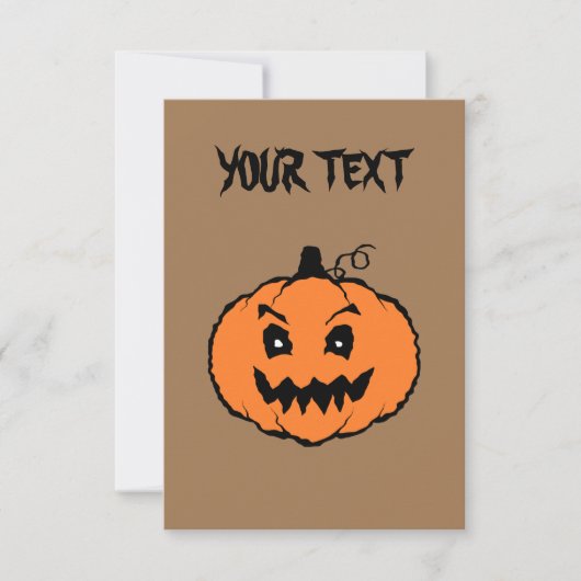 Carte Citrouille d'horreur Halloween  (Devant)