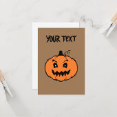 Carte Citrouille d'horreur Halloween  (Devant/Arrière en situation)
