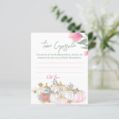 Carte Citrouille doré rose blanc pour bébé temps C (Debout devant)