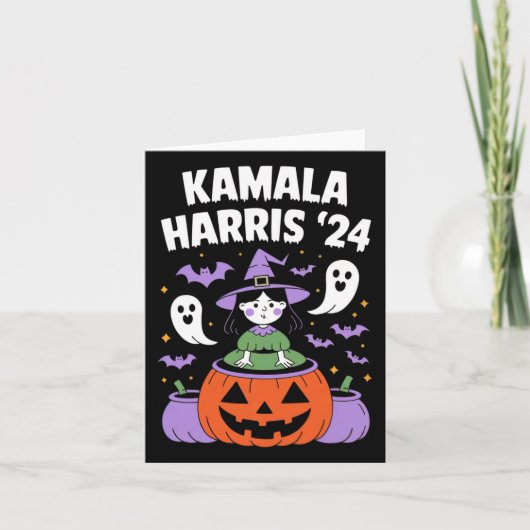 Carte Citrouille drôle d'Halloween Kamala Harris 2024 (Devant)
