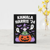 Carte Citrouille drôle d'Halloween Kamala Harris 2024 (Fleur jaune)