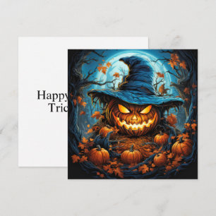 Carte Citrouille éffrayant Bonne Halloween Art