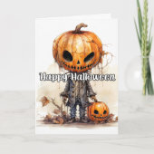 Carte Citrouille éffrayant Halloween heureux (Devant)