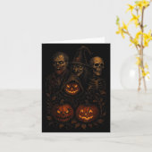 Carte Citrouille effrayante de sorcière zombie effrayant (Fleur jaune)