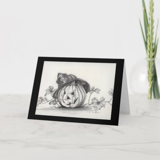 Carte Citrouille en costume de pompier (Devant)