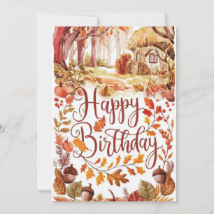 Carte Citrouille enchanté automne automne heureux annive