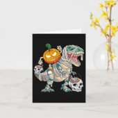 Carte Citrouille équitation Mummy Dinosaur T Rex Hallowe (Fleur jaune)