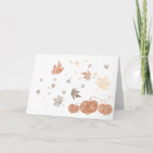 Carte Citrouille et Feuille d'automne (Devant)