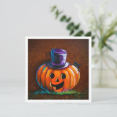 Carte Citrouille et Lil Kitty - Mini impression (Debout devant)