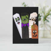 Carte Citrouille fantôme de Frankenstein drôle Homme inv (Debout devant)