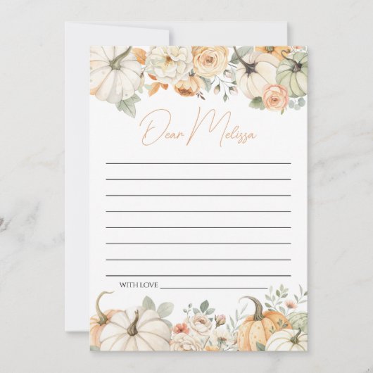 Carte citrouille Floral Time Capsule (Devant)