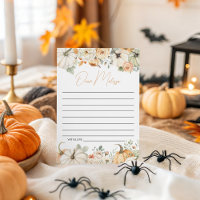 Carte citrouille Floral Time Capsule