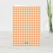 Carte Citrouille Gingham Orange Anniversaire d'Automne F (Dos)