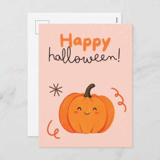 carte citrouille halloween (Devant / Derrière)