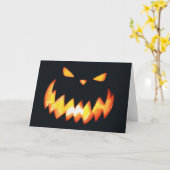Carte Citrouille Halloween effrayante (Fleur jaune)