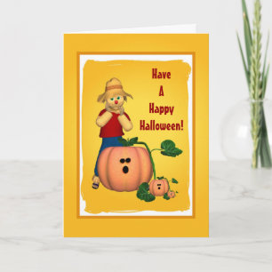 Carte Citrouille Halloween et Scarecrow