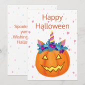 Carte Citrouille Halloween Funny Jack-o'-lantern (Devant / Derrière)
