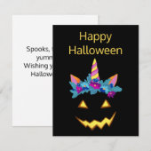 Carte Citrouille Halloween Funny Jack-o'-lantern (Devant / Derrière)