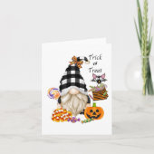 Carte Citrouille Halloween Gnome Papier (Devant)