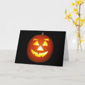 Carte Citrouille Halloween Jack-o'-lantern (Fleur jaune)