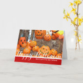 Carte Citrouille halloween Jack-o'-lantern orange citrou (Fleur jaune)