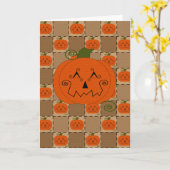 Carte Citrouille Halloween Patchwork (Fleur jaune)
