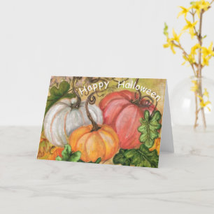 Carte citrouille Halloween - Peinture