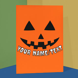 Carte Citrouille Halloween Personnalisée Votre Nom ou TE