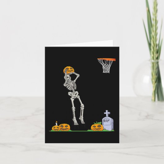 Carte Citrouille Halloween squelette amusant (Devant)