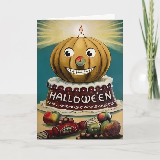 Carte Citrouille Halloween vintage (Devant)