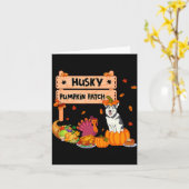 Carte Citrouille Husky Patch Thanksgiving Chig En Citrou (Fleur jaune)