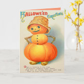 Carte Citrouille Jack O'Lantern Snowman (Fleur jaune)
