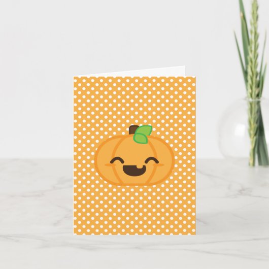 Carte Citrouille Kawaii Jack-o'-lantern (Devant)