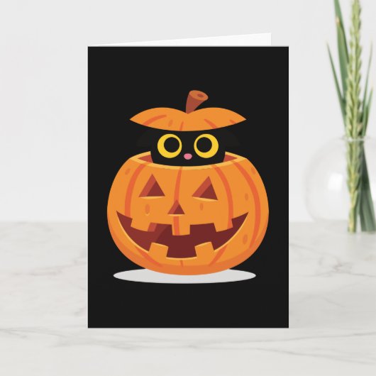 Carte Citrouille Kitty (Devant)