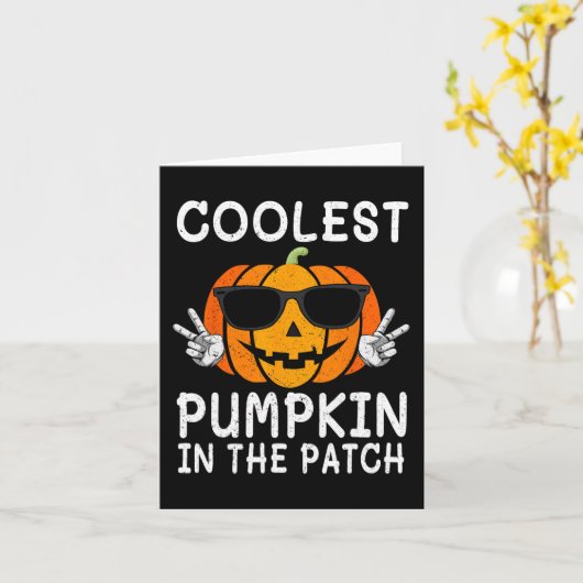 Carte Citrouille la plus cool du patch fun garçons fille (Fleur jaune)