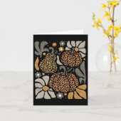 Carte Citrouille léopard avec fleurs boho florales d'Act (Fleur jaune)